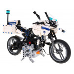 Motocykel Polícia - stavebnica Bielo-čierna